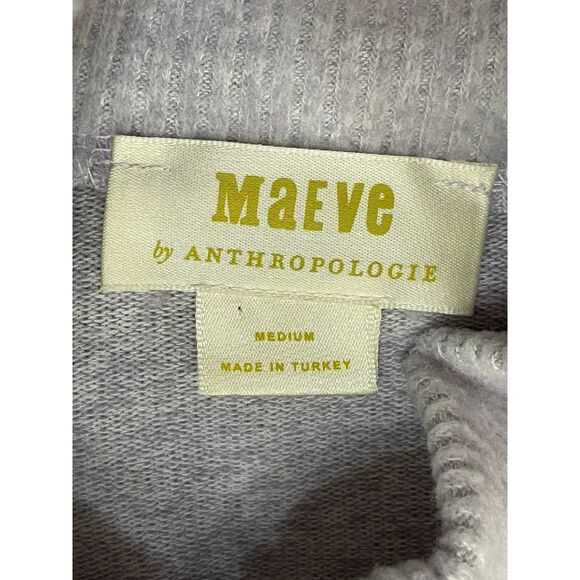 Anthropologie Maeve Laney Women's M Purple Sweater Poly Knit Mock Neck Stretch - Picture 3 of 9